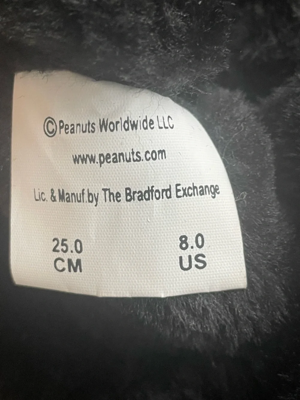 The Bradford Exchange Black Snoopy & Woodstock Cozy Boots